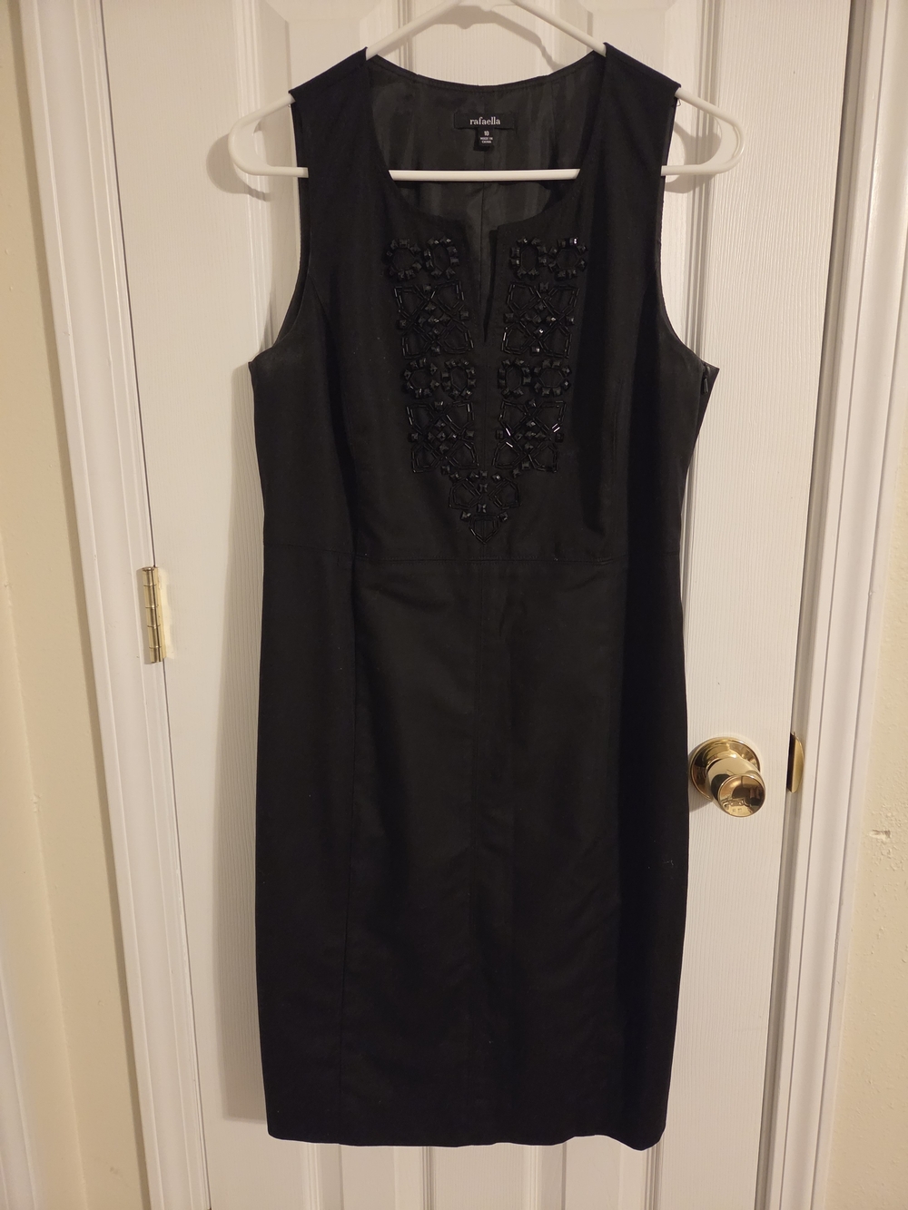 Rafaella Black Sleeveless Beaded Sheath Dress